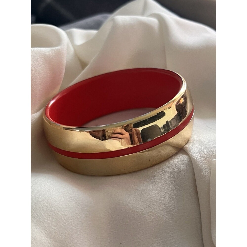 Vintage Red Bangle Bracelet Made In Germany 1980s